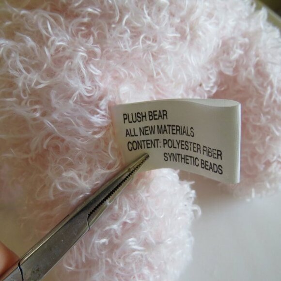 Baby Light Pink Teddy Bear 9" long Stuffed Animal Plush Floral Ribbon Bow - Picture 5 of 7